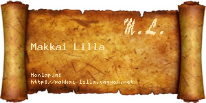 Makkai Lilla névjegykártya